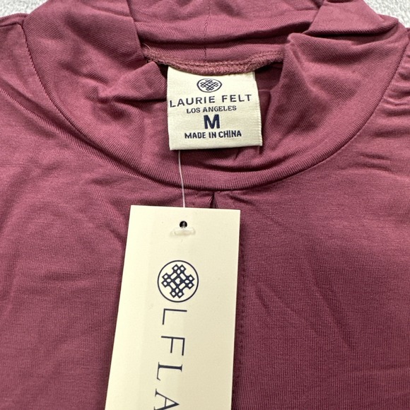 Laurie Felt Shirt Blouse Top Women's Size Medium Mock Neck Elder Berry Pullover - Picture 8 of 11